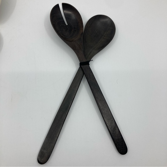 New Hilborn Pottery in between bowl white ceramic serving salad bowl spoons - Picture 5 of 8